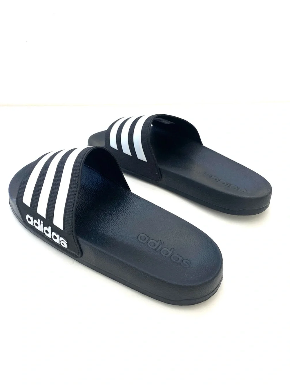 Adidas Youth Blue/White Adilette Shower Slides Sz 4